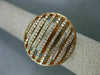 ESTATE LARGE .86CT DIAMOND 14KT ROSE GOLD 3D MULTI ROW OPEN FILIGREE FUN RING