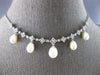 LARGE .80CT DIAMOND & AAA PEARL 14KT WHITE GOLD GRADUATING CHANDELIER NECKLACE