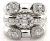 LARGE 2.24CT DIAMOND 18KT WHITE GOLD ROUND BAGUETTE & PRINCESS ANNIVERSARY RING