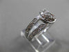ANTIQUE WIDE .65CT DIAMOND 14KT WHITE GOLD 3D PAVE MOON DOUBLE BAND RING #3217