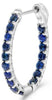 1.25CT AAA SAPPHIRE 14KT WHITE GOLD 3D INSIDE OUT LUCIDA HOOP HANGING EARRINGS