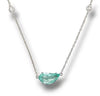 1.85CT DIAMOND & AAA PARAIBA TOURMALINE 18KT WHITE GOLD 3D BY THE YARD NECKLACE