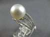 LARGE .33CT DIAMOND & AAA SOUTH SEA PEARL 18K WHITE GOLD MULTI ROW INFINITY RING