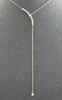 LARGE .50CT DIAMOND 18K YELLOW GOLD GRADUATING SOLITAIRE JOURNEY LARIAT NECKLACE