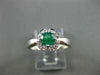 ESTATE .52CT DIAMOND & AAA EMERALD 14KT WHITE GOLD FLOWER ENGAGEMENT RING #15109