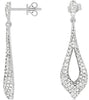1.31CT DIAMOND 14KT WHITE GOLD 3D CLASSIC ELONGATED TEAR DROP HANGING EARRINGS