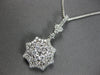 ESTATE LARGE .94CT DIAMOND 18KT WHITE GOLD 3D FLOWER STARBURST FLOATING PENDANT