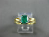 ESTATE .62CT DIAMOND & AAA EMERALD 14K WHITE & YELLOW GOLD ENGAGEMENT RING #3098