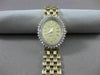 ESTATE .40CT DIAMOND 14KT WHITE & YELLOW GOLD OVAL GENEVE QUARTZ WATCH #19133
