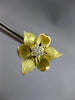 ANTIQUE LARGE .45CT DIAMOND 18KT YELLOW GOLD FLOWER CLIP ON FUN EARRINGS #28050