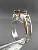 ESTATE 1.56CT RUBY & YELLOW SAPPHIRE 14KT WHITE GOLD 3D 3 STONE ENGAGEMENT RING