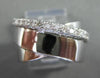ESTATE WIDE .54CT DIAMOND 14KT WHITE GOLD CRISSCROSS DESIGN FUN RING 13mm #9491