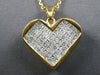 LARGE 2.60CT DIAMOND 14KT YELLOW GOLD 3D PRINCESS INVISIBLE HEART LOVE PENDANT