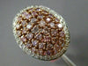 ESTATE LARGE 1.64CT PINK & WHITE DIAMOND 18KT 2 TONE GOLD 3D OVAL FILIGREE RING