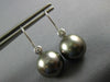 ESTATE .06CT DIAMOND & AAA TAHITIAN PEARL 18K WHITE GOLD ETOILE HANGING EARRINGS