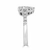 ESTATE .85CT DIAMOND 18KT WHITE GOLD 3D ROUND & BAGUETTE HEART SHAPE LOVE RING