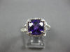 2.23CT DIAMOND & AAA AMETHYST 14K WHITE GOLD 3D CUSHION & ROUND SQUARE HALO RING