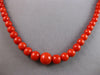ANTIQUE LARGE & LONG AAA CORAL 14KT YELLOW GOLD GRADUATING LOVE NECKLACE #27556