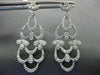 ESTATE .75CT ROUND DIAMOND 14K WHITE GOLD 3D OPEN FILIGREE LEAF HANGING EARRINGS