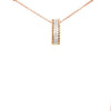 .25CT DIAMOND 18KT 2 TONE GOLD CLASSIC DOUBLE ROW BAR FILIGREE FLOATING PENDANT