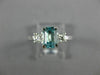 1.72CT DIAMOND & AAA AQUAMARINE 14K WHITE GOLD 3D 3 STONE ENGAGEMENT RING #26564