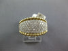 WIDE 1.0CT DIAMOND 14KT YELLOW GOLD MULTI ROW BEADED GRADUATING ANNIVERSARY RING