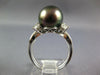 LARGE .75CT DIAMOND & AAA TAHITIAN PEARL PLATINUM ROUND & PEAR SHAPE LOVE RING