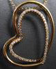 ESTATE LARGE .27CT DIAMOND 18KT ROSE GOLD DOUBLE HEART FUN LOVE FLOATING PENDANT