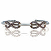 .90CT PINK DIAMOND 18K WHITE & ROSE GOLD 3D DOUBLE INFINITY LOVE BANGLE BRACELET