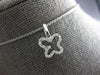 ESTATE .13CT DIAMOND 14KT WHITE GOLD 3D CLASSIC BUTTERFLY LOVE FLOATING PENDANT