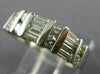 ESTATE 1CT ROUND & BAGUETTE DIAMOND 14KT WHITE GOLD 3D ANNIVERSARY RING #21536