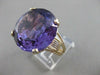 ANTIQUE LARGE 23CT AAA AMETHYST 14KT YELLOW GOLD FILIGREE SOLITAIRE RING #21473