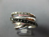 WIDE .55CT WHITE & BLACK DIAMOND 14KT WHITE GOLD MULTI ROW CRISS CROSS LOVE RING