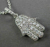 ESTATE .70CT DIAMOND 14KT WHITE GOLD CHAMSA HAND OF GOD FLOATING PENDANT #24469