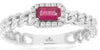 .42CT DIAMOND & AAA RUBY 14KT WHITE GOLD SQUARE HALO LOVE KNOT FRIENDSHIP RING