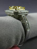 ESTATE LARGE GIA 2.79CT WHITE & CANARY DIAMOND 18K TWO TONE GOLD ENGAGEMENT RING