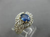 ESTATE WIDE 1.40CT DIAMOND & AAA SAPPHIRE 14K TWO TONE GOLD OVAL ENGAGEMENT RING