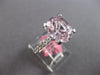LARGE 4.69CT DIAMOND & AAA KUNZITE 18KT WHITE GOLD CUSHION ROUND ENGAGEMENT RING