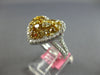 LARGE 2.43CT WHITE & MULTI COLOR DIAMOND 18KT 2 TONE GOLD MULTI SHAPE HEART RING