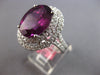 EXTRA LARGE 9.91CT DIAMOND & AAA RHODOLITE 18KT WHITE GOLD OVAL ENGAGEMENT RING