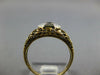 ANTIQUE .40CT OLD MINE DIAMOND 14KT 2 TONE GOLD FLORAL ART DECO ENGAGEMENT RING