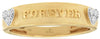 .10CT DIAMOND 14K YELLOW GOLD ROUND MATTE & SHINY DOUBLE HEART FOREVER LOVE RING