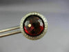ESTATE LARGE 6.10CT DIAMOND & AAA GARNET 18KT WHITE GOLD HALO SCREWBACK EARRINGS