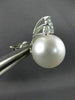 LARGE .60CT DIAMOND & AAA SOUTH SEA PEARL 18K WHITE GOLD 3D FLOWER STUD EARRINGS