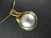 LARGE .50CT DIAMOND & AAA MABE PEARL 14KT 2 TONE GOLD TEAR DROP PENDANT #27266