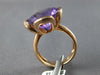 EXTRA LARGE 9.8CT DIAMOND & AAA AMETHYST 14KT ROSE GOLD 3D FLOWER ROSE LOVE RING