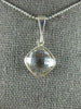 ESTATE AAA CRYSTAL 14KT WHITE GOLD 3D CLASSIC BEZEL CUSHION PENDANT