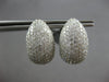 LARGE 2.81CT DIAMOND 18K WHITE GOLD MULTI ROW DOME SHAPE HUGGIE HANGING EARRINGS