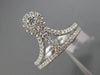 ESTATE WIDE .46CT DIAMOND 18K WHITE GOLD TEAR DROP CLUSTER TRIANGULAR CROWN RING