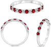 .54CT DIAMOND & AAA RUBY 14K WHITE GOLD 3D ROUND SEMI ETERNITY SHARED PRONG RING
